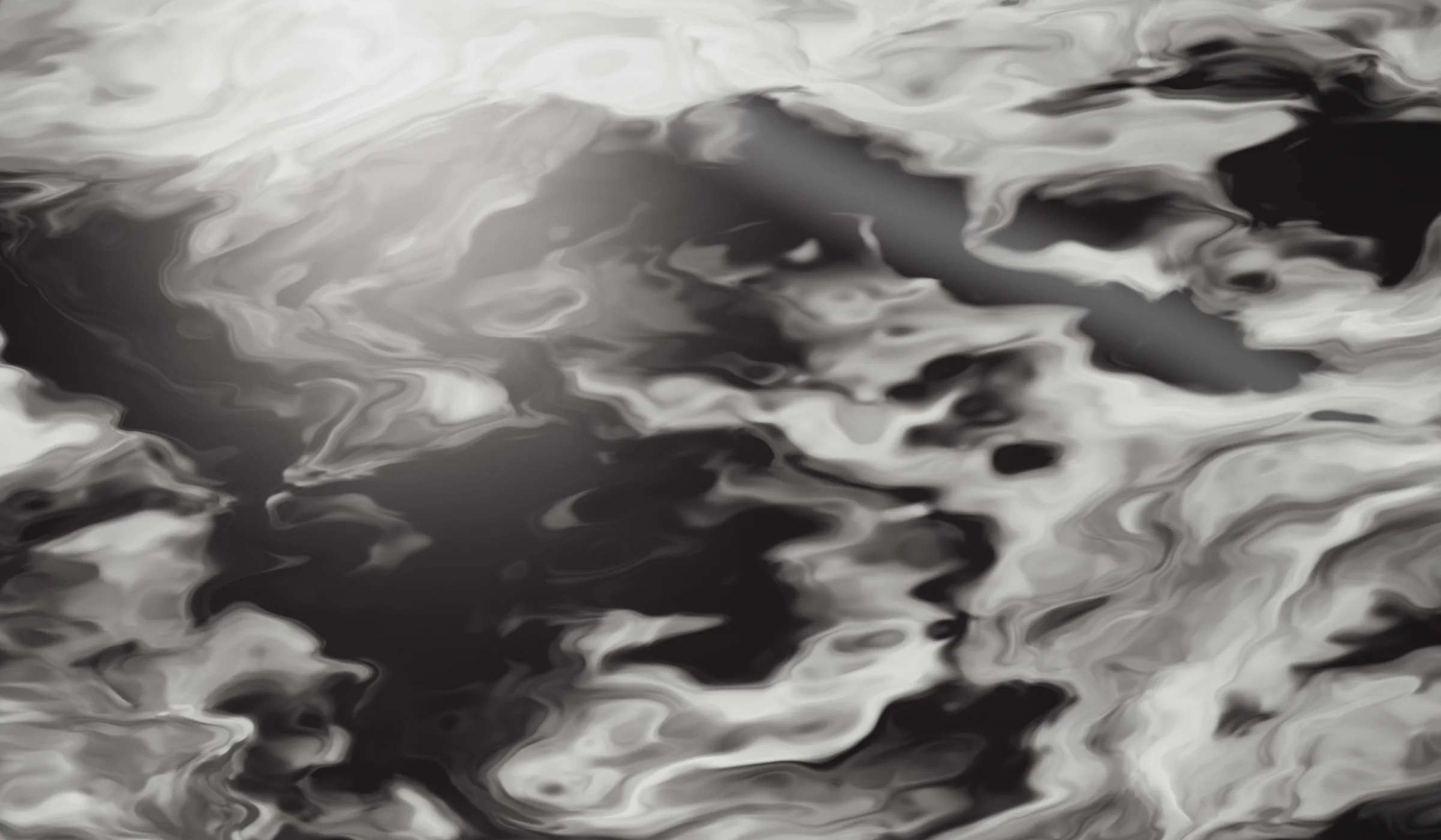 Close view of a gloss metallic epoxy floor in black and white marbling